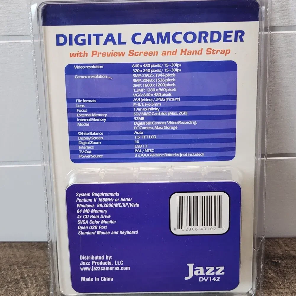Jazz DV142 Digital Camcorder 5.0 MP NEW 4X Zoom 1.5